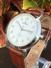 Relógio Edox automático mostrador branco fabricado na Suíça 80049.3.BBT venda imobiliária funciona caixa cartão comprar usado  Enviando para Brazil
