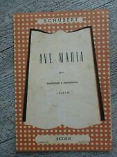 SCHUBERT - AVE MARIA - PER MANDOLINO O FISARMONICA - RICORDI 1951 comprar usado  Enviando para Brazil