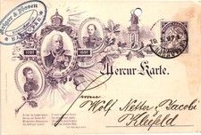 AK Adel, Mercur-Karte - Kaiser Wilhelm, I. 1797 - 1897,  gelocht,  Kleinformat comprar usado  Enviando para Brazil