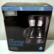 Cafeteira Living Solutions 5 xícaras NOVO filtro preto mantenha quente pausa e despeje em casa comprar usado  Enviando para Brazil