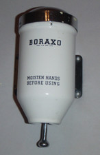 Usado, Dispensador de sabão em pó vintage de parede de bóraxo para postos de gasolina porcelana branca comprar usado  Enviando para Brazil