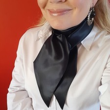 Black satin cravat for sale  LONDON