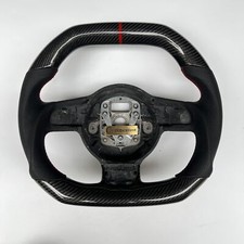 Usado, Volante Flat Top preto fibra de carbono compatível com Audi TT TTRS R8 SQ5 2008-2015 comprar usado  Enviando para Brazil