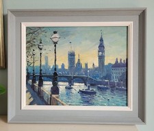 Casas do Parlamento de Londres, pintura a óleo, usado comprar usado  Enviando para Brazil