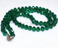Colar de contas de pedra preciosa facetado 5x8mm cristal verde Rondelle 18"", usado comprar usado  Enviando para Brazil