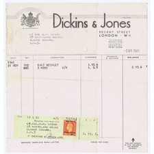 1941 billhead dickins for sale  GLASGOW