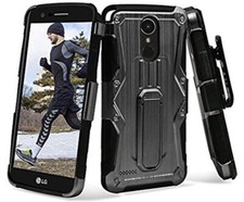Capa protetora à prova de choque U-MAX Warrior Series com clipe LG Aristo/K8/LV3 - Preta comprar usado  Enviando para Brazil