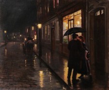Quadro Antico Federico Sunrise Paesaggio Paris Notte Amore Impressionismo comprar usado  Enviando para Brazil