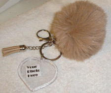 Moldura para foto marrom PomPom borla chaveiro mochila bolsa charme ótimo presente, usado comprar usado  Enviando para Brazil