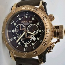 Invicta cronógrafo de mergulho russo masculino marrom ouro rosa 52mm 10136 comprar usado  Enviando para Brazil
