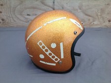 Capacete 3/4 infantil American Sports metalizado floco dourado motocicleta década de 1970 comprar usado  Enviando para Brazil