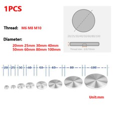 Diâmetro 20-100mm rosca M6-M10 redonda alumínio sólido para móveis mesa de centro de vidro comprar usado  Enviando para Brazil