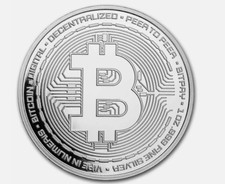 Moneta bitcoin argento usato  Spedire a Italy