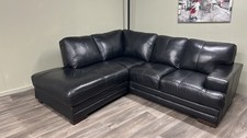 Black leather corner for sale  SHEFFIELD