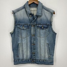 Colete Denin Aeropostale Masculino Tamanho M Azul Caminhoneiro Algodão Corte Antigo Ano Novo comprar usado  Enviando para Brazil