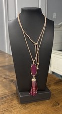 Colar ajustável Kendra Scott ouro rosa Eva borla em jade vermelho comprar usado  Enviando para Brazil