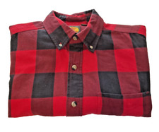 Camisa masculina de flanela BASS PRO SHOPS vermelha preta búfalo xadrez botão LS tamanho (M), usado comprar usado  Enviando para Brazil
