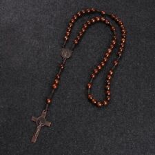 Contas cruz rosário de madeira feitas à mão estilo tradicional cristão católico antigo comprar usado  Enviando para Brazil