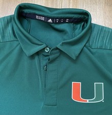 Polo Miami Hurricanes Adidas verde masculino médio 42” ajuste seco comprar usado  Enviando para Brazil