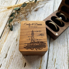 Caixa de anel de casamento personalizada, caixa de anel de noivado personalizada, caixa de anel de proposta comprar usado  Enviando para Brazil