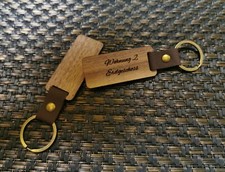 Holz schlüsselanhänger leder gebraucht kaufen  Altensteig