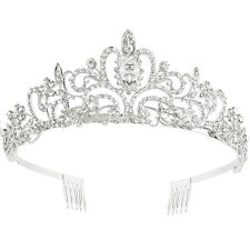 Tiaras e coroas de prata com strass para casamento adulto tiara de noiva formatura aniversário, usado comprar usado  Enviando para Brazil