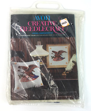 Kit de travesseiros Avon Creative Needlecraft American Eagle bordado Crewel 14" comprar usado  Enviando para Brazil