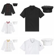 Usado, Jaqueta masculina chef uniforme cozinha manga curta cook top + chapéu iEFiEL  comprar usado  Enviando para Brazil