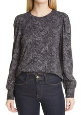 Pulôver Rails EMILIA CHARCOAL SNAKESKIN manga folhada manga longa cinza MÉDIO comprar usado  Enviando para Brazil