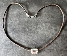 COLAR DE COURO COM PINGENTE DESLIZANTE APOSENTADO JAMES AVERY 925 SHIELD-FAITH 9,5 Gr.  15 pol comprar usado  Enviando para Brazil
