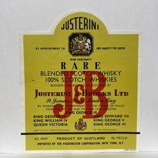 Justerini & Brooks Ltd. Raro Blended Scotch Whisky London, Inglaterra Label comprar usado  Enviando para Brazil