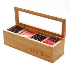 Bamboo tea box for sale  WEYMOUTH
