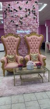 Throne chair pink for sale  Yonkers