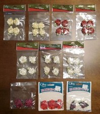 Usado, Lote de Fita Flores Ouro Branco Vermelho Acabamento Rosa Boutique Artesanato Casamentos Feriados comprar usado  Enviando para Brazil