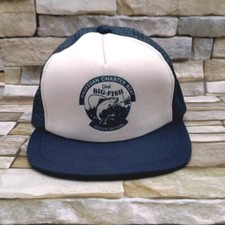 Usado, Boné vintage mostrador Big Fish Waukegan Charter Boat Assoc Snapback caminhoneiro azul marinho comprar usado  Enviando para Brazil