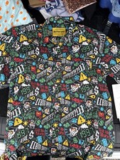 Stanton Delta Rune Toby Fox Fan Gamer Dot Com All Over Button Up M Big Shot comprar usado  Enviando para Brazil