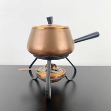 Usado, Conjunto de fondue de cobre vintage com panela, queimador e suporte, feito no Japão panela de cobre comprar usado  Enviando para Brazil