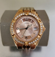 Relógio feminino GUESS WATERPRO analógico quartzo data tom ouro rosa 5,75 polegadas 35 mm, usado comprar usado  Enviando para Brazil