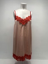Usado, Vestido 100% seda boneca bebê lingerie rosa cetim vermelho acabamento de renda tamanho P pequeno comprar usado  Enviando para Brazil