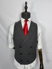 Colete SuitSupply Ferrara peito duplo 100% lã feito sob medida EUA 34S comprar usado  Enviando para Brazil