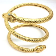 PULSEIRA VINTAGE ANOS 70 DUPLA CABEÇA ENVOLTÓRIO COBRA BOBINA TOM DOURADO BOHO CHIC CLEOPATRA comprar usado  Enviando para Brazil