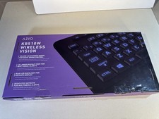 Azio Vision teclado sem fio USB retroiluminado KB510W fonte grande + roda de volume comprar usado  Enviando para Brazil