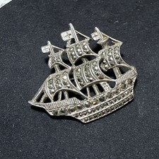 Vintage marcasite galleon for sale  BRIDGEND