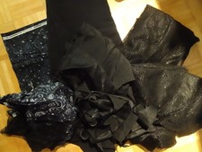 Retazos de tela - Encaje negro y estampado galaxia - Muchas yardas segunda mano  Embacar hacia Mexico