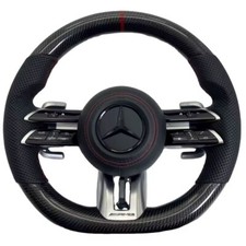 Mercedes AMG Carbon Steering Wheel – Flat Bottom – Red Stripe – Plug & Play comprar usado  Enviando para Brazil