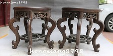 7" Antigo Chinês Antigo Huanghuali Escultura em Madeira Flor de Dragão Tablet Cadeira Par, usado comprar usado  Enviando para Brazil