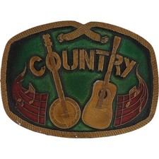 Nova Música Country Western Banjo Guitarra Violino Banda Anos 70 NOS Vintage Fivela de Cinto comprar usado  Enviando para Brazil