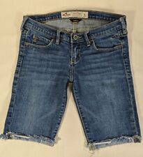 Bermuda jeans HOLLISTER Wmn/Jr lavagem média algemada esticada tamanho 0 comprar usado  Enviando para Brazil