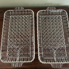 Conjunto de 2 bandejas de vidro transparente para lanches e lanches comprar usado  Enviando para Brazil