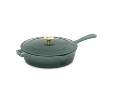 Fritadeira Cuisinart 12" esmalte ferro fundido coberta - vidro marinho verde (usado) comprar usado  Enviando para Brazil